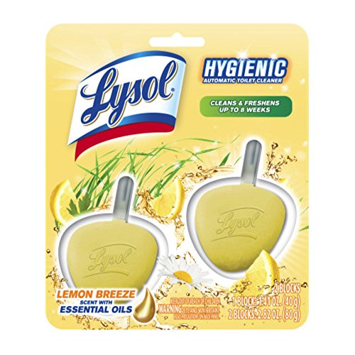 Lysol Hygienic Automatic Toilet Bowl Cleaner, Lemon Breeze, 2ct