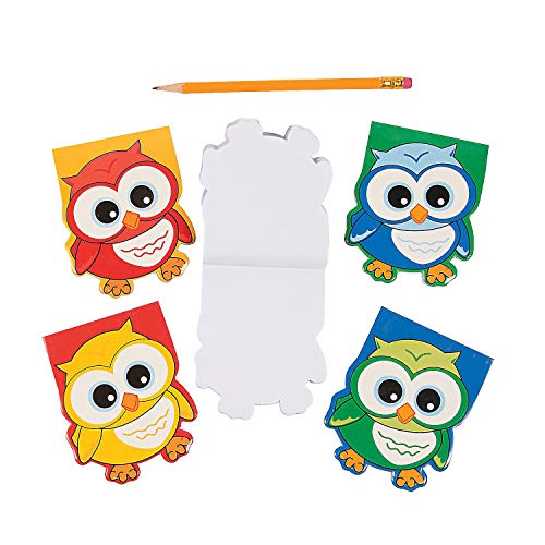 Book Cover Fun Express Owl Shaped Notepads - 24 Pieces - Educational and Learning Activities for Kids