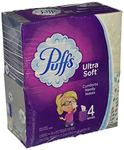 Book Cover Puffs 2675854 Ultra Soft & Strong Standard Facial Tissues 2-Ply 56 Sheets/Box