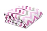 Little Starter Plush Toddler Blanket, Pink Chevron