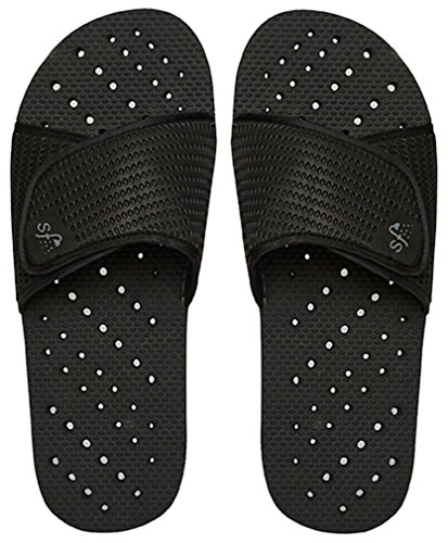 Book Cover Showaflops Mens' Antimicrobial Shower & Water Sandals for Pool, Beach, Dorm and Gym - Black Slide 11/12