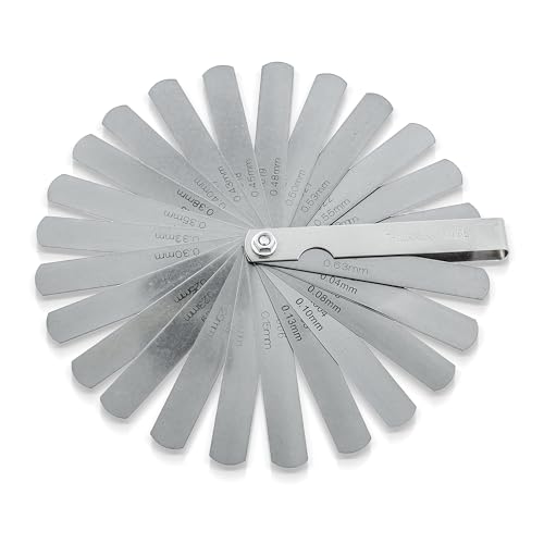ABN Universal SAE and Metric Master Feeler Gauge 26-Piece Blade Tool for Measuring Gap Width / Thickness