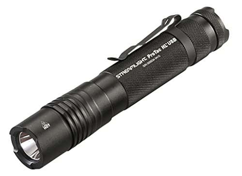 Book Cover Streamlight 88054 ProTac HL USB 1000-Lumen Multi-Fuel USB Rechargeable Professional Tactical Flashlight with 120V AC/12-Volt DC Charger, and Holster, Black, Clear Retail Packaging