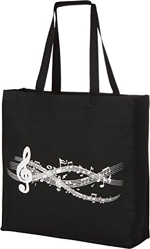 Book Cover Large Gusseted Canvas Music Piano Tote Bag