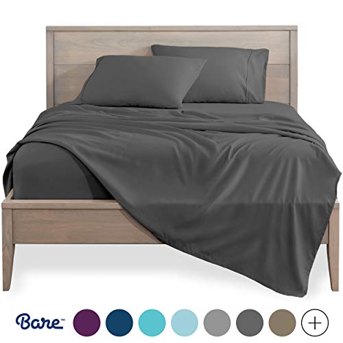 Book Cover Bare Home Full XL Sheet Set - Kids Size - Premium 1800 Ultra-Soft Microfiber Sheets Full Extra Long - Double Brushed - Hypoallergenic - Wrinkle Resistant (Full XL, Grey)