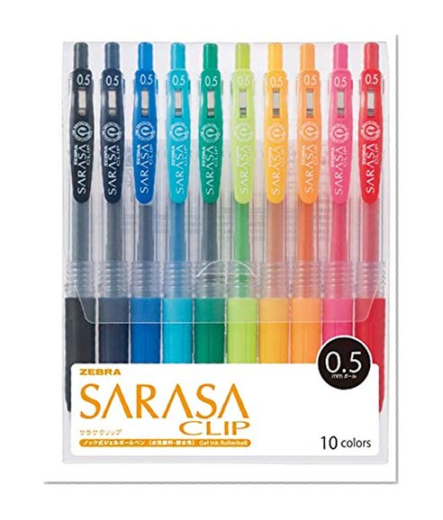 Zebra gel ballpoint pen Sarasa clip 0.5 10 colors JJ15-10CA