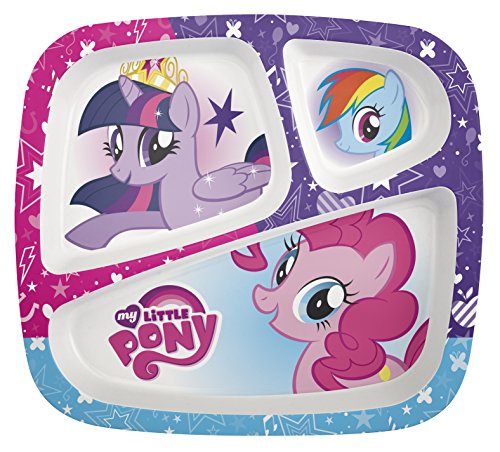 Book Cover Zak Designs My Little Pony 3-section Kids Plate, TV Series