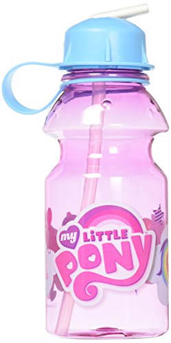 Book Cover Zak Designs My Little Pony 14oz Kids Water Bottle with Straw - BPA Free with Easy Clean Design, My Little Pony