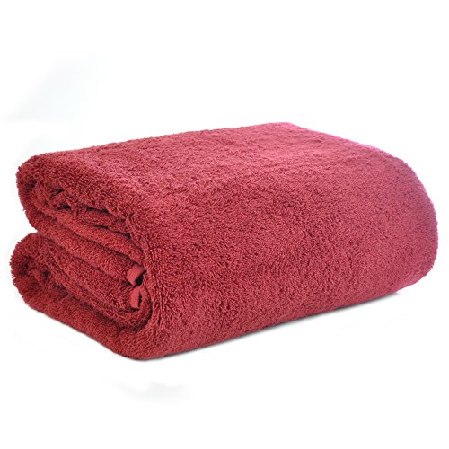 Book Cover Chakir Turkish Linens Turkish Cotton - Oversized (40-Inch-by-80-Inch) Bath Towel, Cranberry