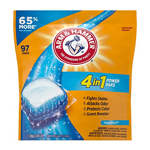 Book Cover Arm & Hammer 4-in-1 Laundry Detergent Power Paks, 97 Count (Packaging may vary)