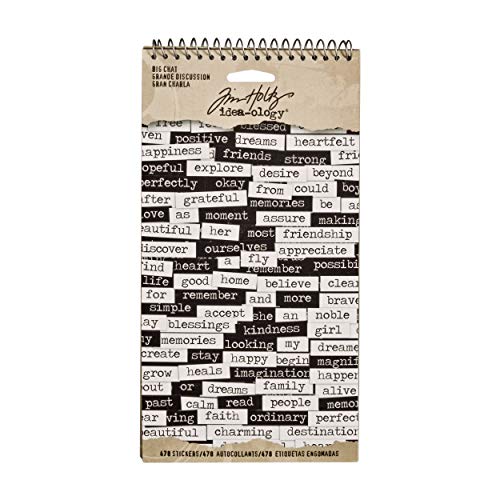 Big Chat Stickers by Tim Holtz Idea-ology Big Chat Stickers, 8.25 x 4.25 Inch Sheet Size, 478 Stickers, Black/White, TH93192