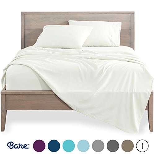 Book Cover Bare Home Twin XL Sheet Set - College Dorm Size - Premium 1800 Ultra-Soft Microfiber Sheets Twin Extra Long - Double Brushed - Hypoallergenic - Wrinkle Resistant (Twin XL, Warm White)