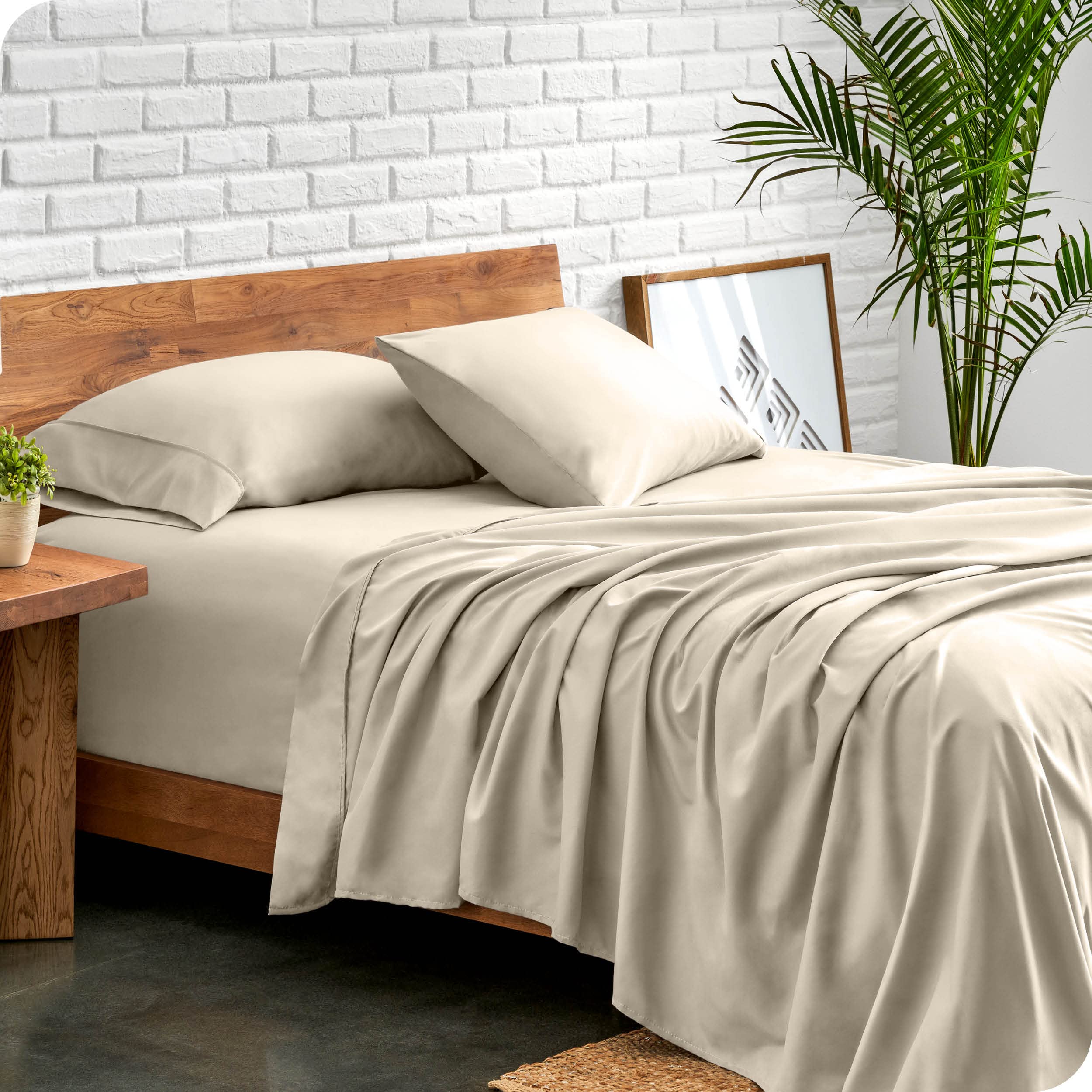 Bare Home Twin XL Sheet Set - College Dorm Size - Luxury 1800 Ultra-Soft Microfiber Twin Extra Long Bed Sheets - Deep Pockets - Easy Fit - Extra Soft - 3 Piece Set - Bed Sheets (Twin XL, Sand) Twin XL 09 - Sand