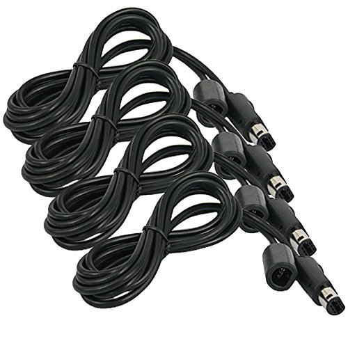HDE Controller Extension Cable for Nintendo GameCube and Wii Consoles Four Pack Controller Extension Cable Cord for Gamepads and Controllers (4 Pack 6 ft)