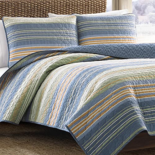 Book Cover Eddie Bauer Home | Yakima Collection | Bedding Set - 100% Cotton Light-Weight Quilt Bedspread, Pre-Washed for Extra Comfort, Full, Green, Queen