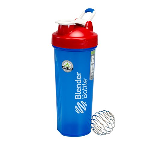 Book Cover BlenderBottle Full Color Bottle - All American Colors with Shaker Ball - Red, White, and Blue - 32oz