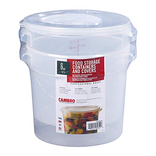 Cambro Round Translucent Container with Lid (6 qt, 2 pk.)