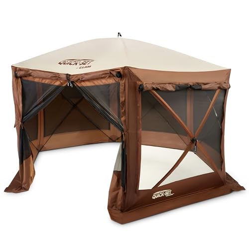 Clam Corporation 9882 Quick-Set Pavilion, 150 x 150-Inch, Brown/Beige