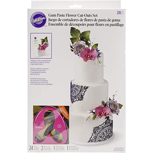 Wilton 2109-7987 Gum Paste Outs Piece 28 PC GP FLOWERS CUT OUT SET