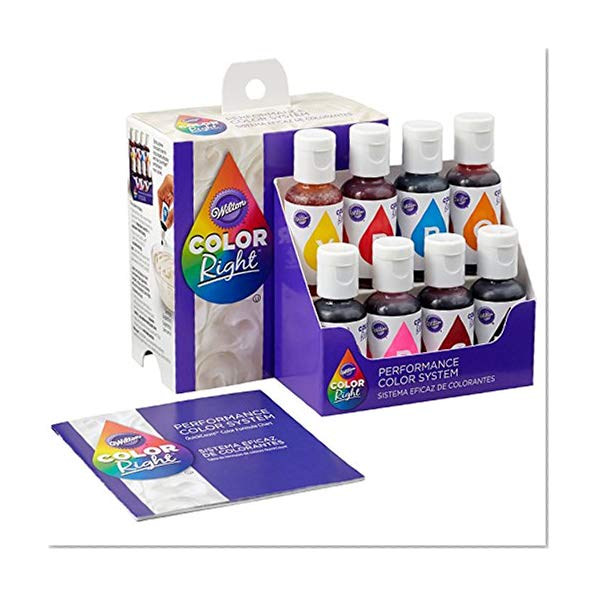 Wilton Color Right Performance Food Coloring Set, Achieve Consistent Colors for Icing, Fondant and Cake Batter, 8-Base Colors
