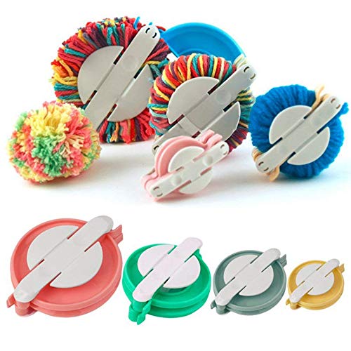 Accmart 4 Sizes Pom-pom Maker for Fluff Ball DIY Wool Knitting Craft Tool Set, Best for Christmas Decorations