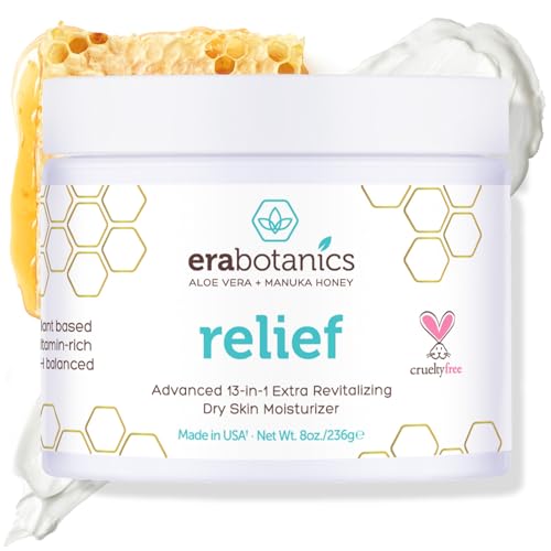 Era Organics Eczema, Psoriasis & Dermatitis Moisturizer Cream - Advanced 13-in-1 Non-Greasy Calming Moisturizer with Aloe Vera, Manuka Honey & More. Face & Body Lotion for Dry Itchy Skin 8oz