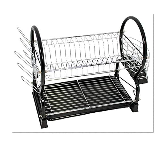 Buckingham Égouttoir à Vaisselle à 2 Niveaux en métal chromé avec Plateau Amovible pour Tasses, Verres et Couverts, 56 cm