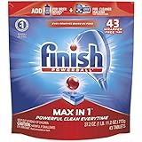 Finish - Max in 1-43ct - Dishwasher Detergent - Powerball - Wrapper Free Dishwashing Tablets - Dish Tabs - Packaging May Vary
