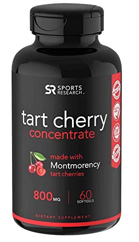 Tart Cherry Concentrate - Made from Organic Cherries; Non-GMO & Gluten Free; Packed with Antioxidants and Flavonoids - 60 Liquid Softgels