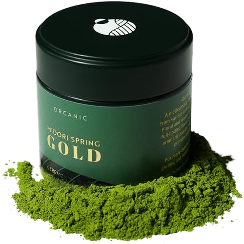 Midori Spring Super Premium Ceremonial Matcha Authentic Organic Japanese Powder from 1st Harvest, Radiation Free, USDA, Kosher, Vegan