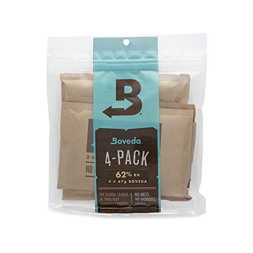 Book Cover Boveda for Herbal Storage | 62% RH 2-Way Humidity Control | Size 67 Protects Up to 1 Pound (450 Grams) Flower | Prevent Terpene Loss Over Drying and Molding | 4-Count Resealable Bag