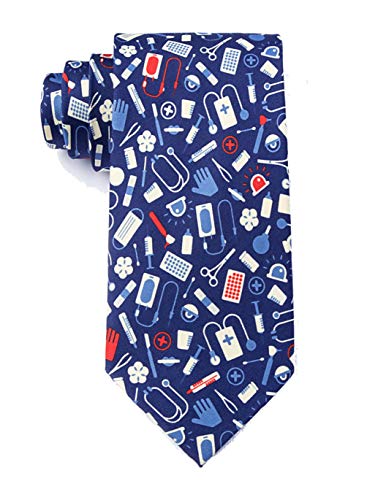 Medical Supplies Navy Blue Microfiber Tie