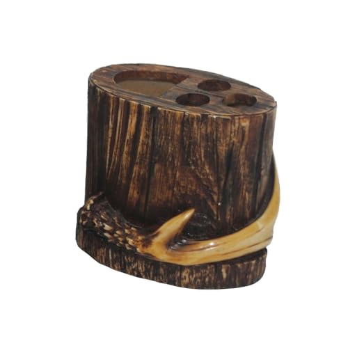 Paseo Road by HiEnd Accents Antler Brown Toothbrush Holder Rustic Cabin Lodge Countertop Bathroom Decor