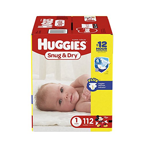 Book Cover Huggies Snug & Dry Nappies, Size 1, 112 Count