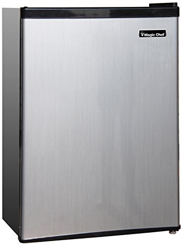 Magic Chef MCBR240S1 Refrigerator, 2.4 cu.ft, Stainless Look, Stainless Steel