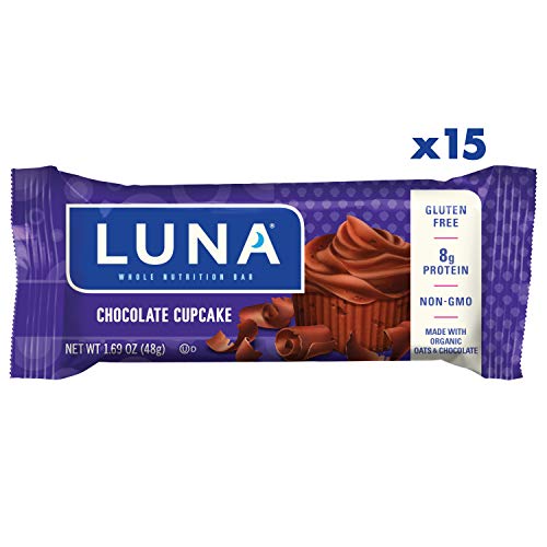 LUNA BAR - Gluten Free Snack Bars - Chocolate Cupcake Flavor - (1.69 Ounce Snack Bar, 15 Count)