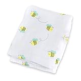 lulujo Baby Swaddle Blanket| Unisex Softest 100% Cotton Muslin Swaddle Blanket| Neutral Receiving Blanket for Girls & Boys | 47in x 47in Bumbling Bee