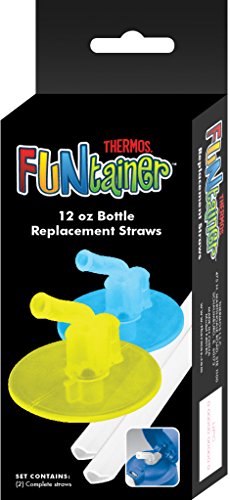 Book Cover THERMOS Replacement Straws for 12-Ounce Funtainer Bottle, Lime/Blue (F401RSLB6)
