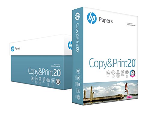 Book Cover HP Printer Paper, Copy and Print20, 8.5 x 11 Paper, Letter Size, 20lb Paper, 92 Bright, 5,000 Sheets / 10 Ream Carton (200060C) Acid Free Paper