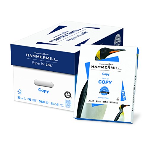Book Cover Hammermill Paper, Copy Paper Poly Wrap, 8.5 x 11 Paper, Letter Size, 20lb Paper, 92 Bright, 10 Ream Case / 5,000 Sheets (150010C) Acid Free Paper