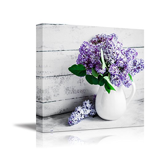 Book Cover wall26 Canvas Wall Art - Elegant Lilac Light Purple and Pink Flowers in White China Bottle Mordern Home Decoration 16