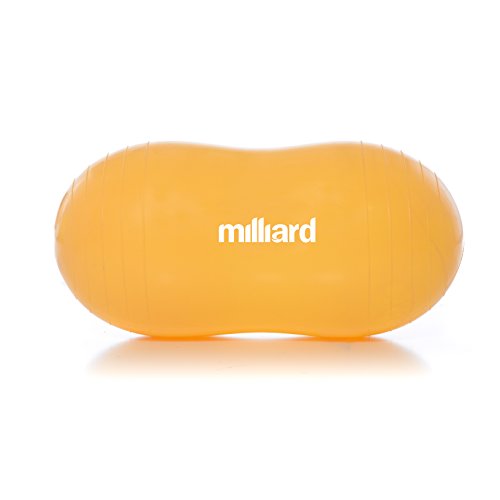 Milliard Peanut Ball Orange Approximately 23x12 inch (60x30cm) Physio Roll for Exercise, Therapy, Labor Birthing and Dog Training