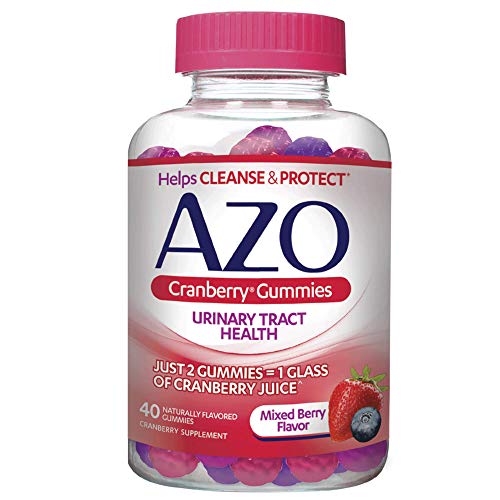 Book Cover AZO Cranberry Urinary Tract Health Gummies Dietary Supplement 2 Gummies = Glass Cranberry Juice Helps Cleanse Protect Natural Mixed Berry Flavor Gummies, Non-GMO, 40 Count