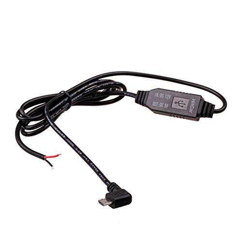 DC 12V to 5V Power Inverter Micro USB Right Angle Shape Hard Wire Charger Cord Cable Converter Regulator Kit Car Charger Cable for Car GPS Tablet DVR Camcorder Recorder by HitCar
