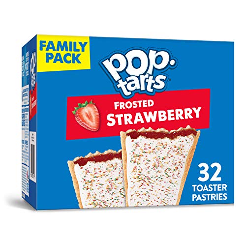 Kellogg's Pop-Tarts Frosted Strawberry Toaster Pastries, Fun Breakfast for Kids, Family Pack, (32 Toaster Pastries), 54.1 oz