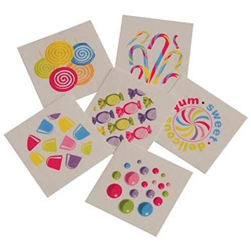 Lot of 144 Assorted Candy Theme Temporary Tattoos