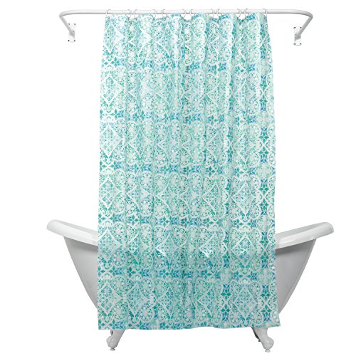 Book Cover Zenna Home, India Ink Morocco Peva Shower Curtain Liner, Teal