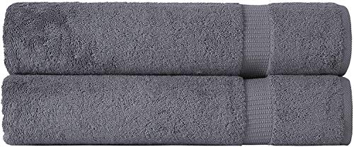 SALBAKOS Bath Sheet 40x80 Clearance, Turkish Cotton Oversized - XL Towels, Toallas De Baño | Bano Grandes, 40x 80 Inch, Gray