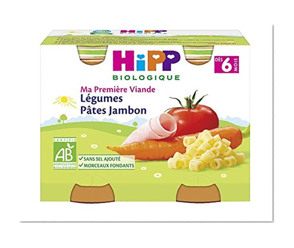 HiPP Biolologique Ma Première Viande Légumes Pâtes Jambon / Carottes Pommes de terre Bœuf / Haricots verts Pommes de terre Poulet dès 6 mois - 12 pots de 190g
