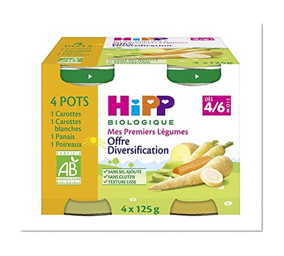 HiPP Biolologique Mes Premiers Légumes 8 saveurs dès 4/6 mois - 16 pots de 125g